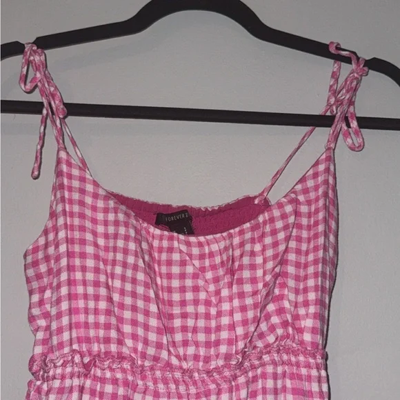 💖 Forever 21 Gingham Pink Sundress – Size S 💖 - Picture 5 of 6